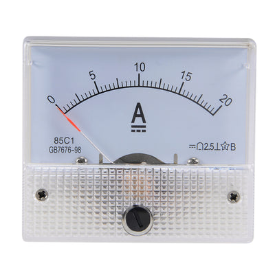 Harfington Uxcell Analog Current Panel Meter DC 20A Ammeter with Pulse for Circuit Testing Ampere Tester Gauge 1 PCS