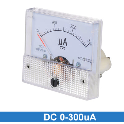 Harfington Uxcell 85C1 Analog Current Panel Meter DC 300uA Ammeter for Circuit Testing Ampere Tester Gauge 1 PCS
