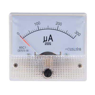 Harfington Uxcell 85C1 Analog Current Panel Meter DC 300uA Ammeter for Circuit Testing Ampere Tester Gauge 1 PCS