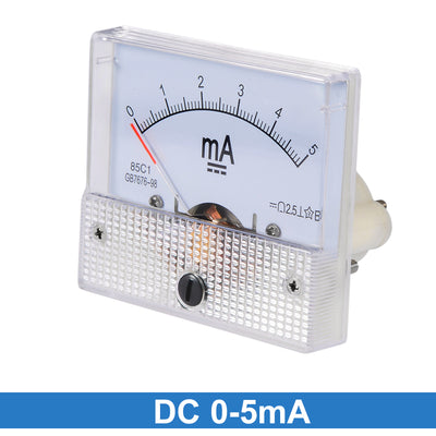Harfington Uxcell 85C1 Analog Current Panel Meter DC 5mA Ammeter for Circuit Testing Ampere Tester Gauge 1 PCS