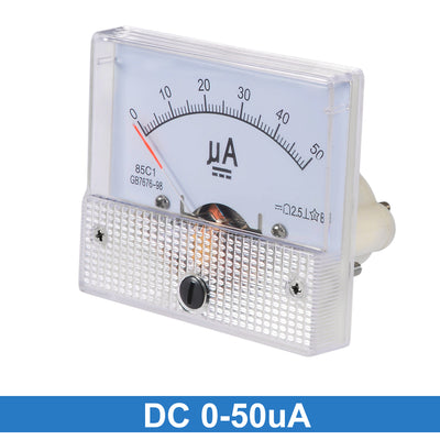 Harfington Uxcell 85C1 Analog Current Panel Meter DC 50uA Ammeter for Circuit Testing Ampere Tester Gauge 1 PCS
