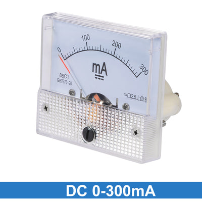 Harfington Uxcell 85C1 Analog Current Panel Meter DC 300mA Ammeter for Circuit Testing Ampere Tester Gauge 1 PCS