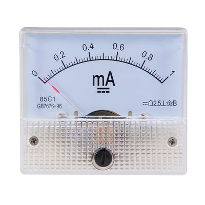 Harfington Uxcell 85C1 Analog Current Panel Meter DC 1mA Ammeter for Circuit Testing Ampere Tester Gauge 1 PCS