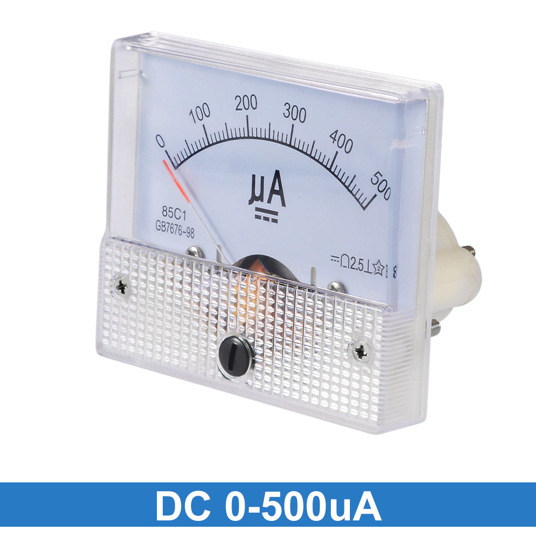 uxcell Uxcell 85C1 Analog Current Panel Meter DC 500uA Ammeter for Circuit Testing Ampere Tester Gauge 1 PCS
