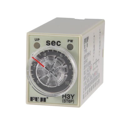 Harfington Uxcell 24VDC 10S 8 Terminals Range Adjustable Delay Timer Time Relay H3Y(ST6P)-2