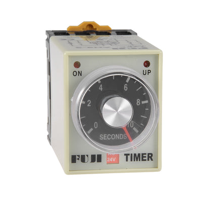 Harfington Uxcell 24VAC 10S 8 Terminals Range Adjustable Delay Timer Time Relay AH3-3 w base