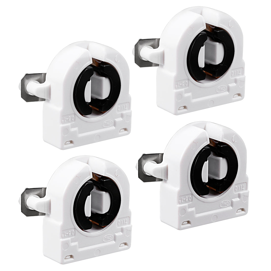 uxcell Uxcell 4 Pcs 2A T8 Socket G13 Base Fluorescent Lamp Holder Light Accessory White