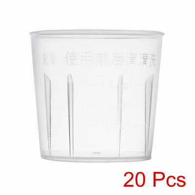 Harfington Uxcell 20pcs Measuring Cup Labs PP Graduated Beakers 20ml
