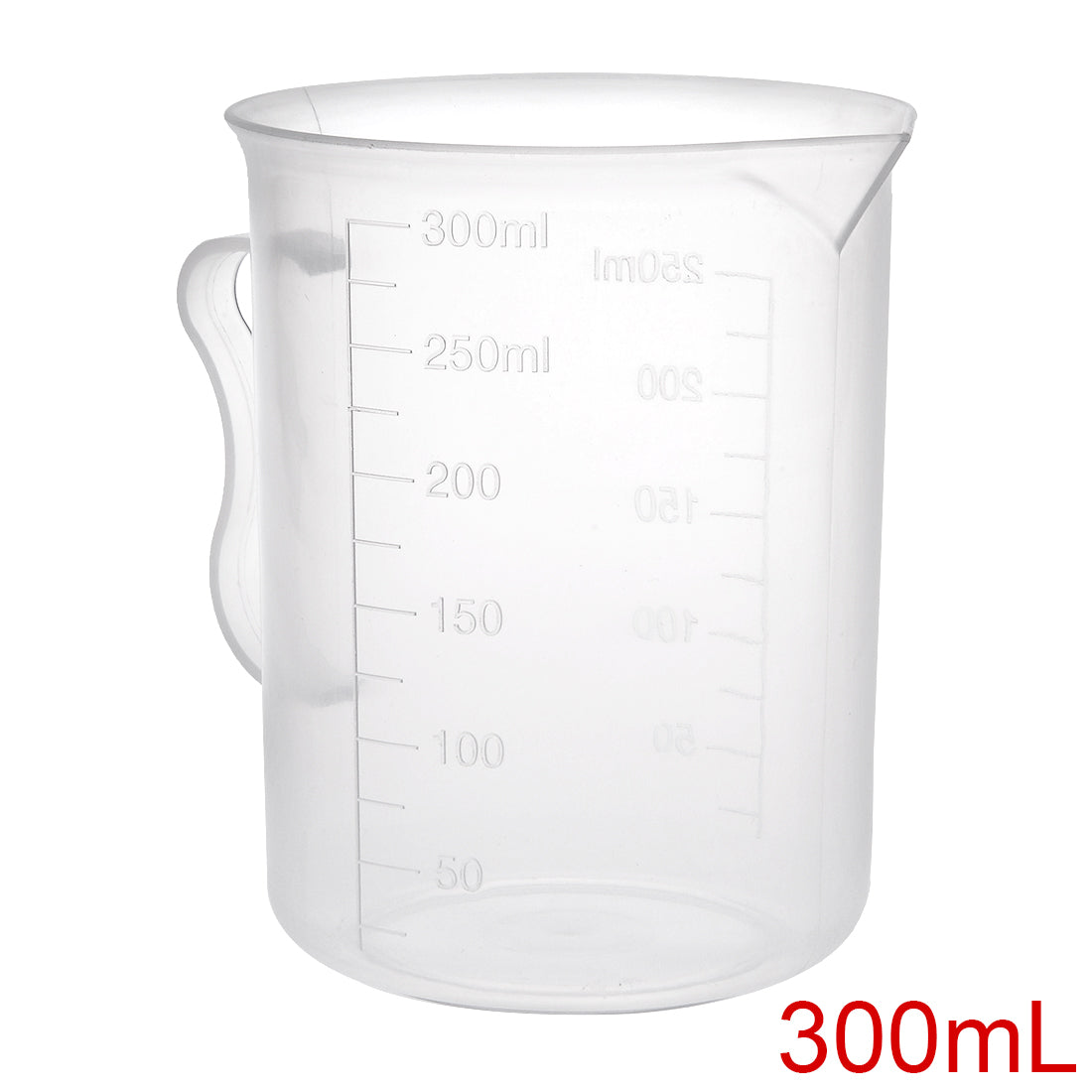 uxcell Uxcell 6pcs Laboratory Clear White PP 300mL Measuring Cup Handled Beaker