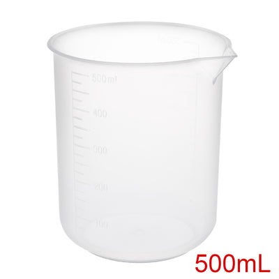 Harfington Uxcell 3pcs Measuring Cup Labs PP Graduated Beakers 500ml