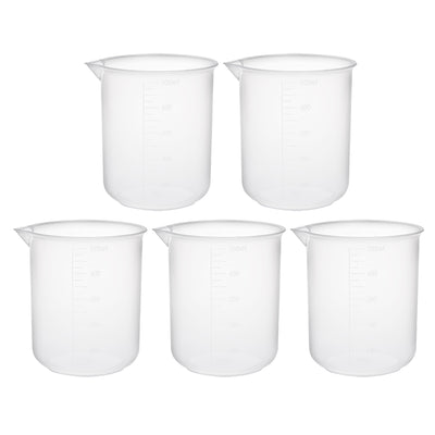 Harfington Uxcell 5pcs Measuring Cup Labs PP Graduated Beakers 500ml