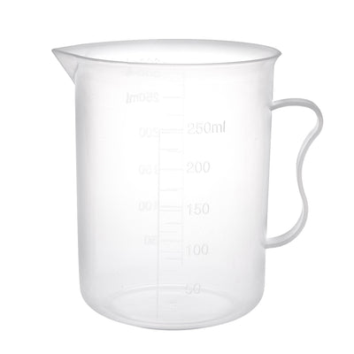 Harfington Uxcell Laboratory Clear White PP 250mL Measuring Cup Handled Beaker