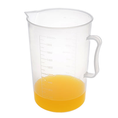 Harfington Uxcell Laboratory Clear White PP 2000mL Measuring Cup Handled Beaker