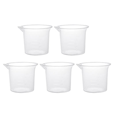 Harfington Uxcell 5pcs Measuring Cup Labs PP Graduated Beakers 25ml