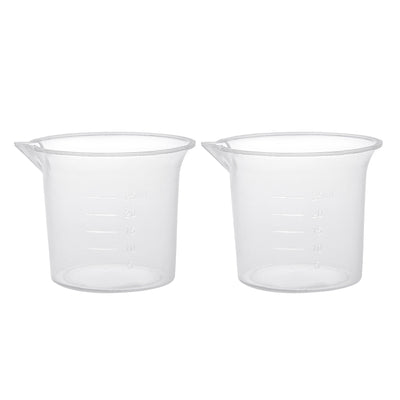 Harfington Uxcell 2pcs Measuring Cup Labs PP Graduated Beakers 25ml