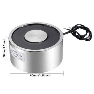 Harfington Uxcell 80mm x 38mm DC24V 0.59A 14.16W 1000N Sucking Disc Solenoid Lift Holding Electromagnet