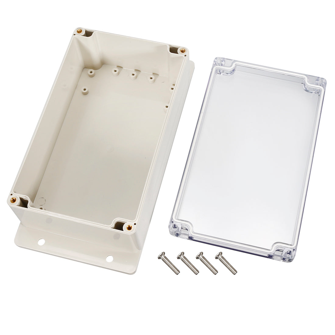 uxcell Uxcell 200*120*75mm Electronic ABS Plastic DIY Junction Box Enclosure Case w Clear cover and Fixed Hanger
