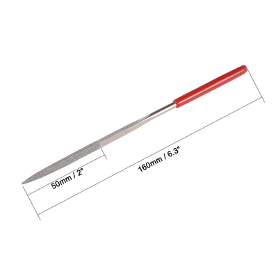 Harfington Uxcell 2Pcs 4mm x 160mm Flat Diamond Needle File 150 Grit