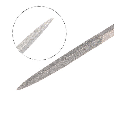 Harfington Uxcell 2Pcs 4mm x 160mm Flat Diamond Needle File 150 Grit
