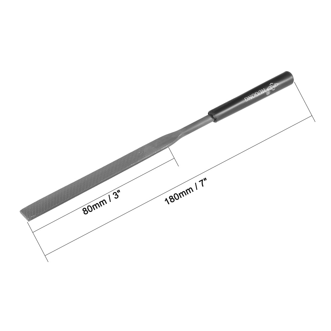 uxcell Uxcell Second Cut Steel Flat Needle File with Plastic Handle, 5mm x 180mm