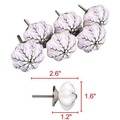 Harfington Uxcell 6 Pcs Ceramic Knobs Drawer Pulls Cupboard Handles Door Vintage Shabby Pink Branches
