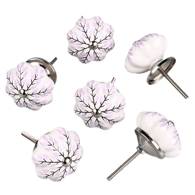 Harfington Uxcell 6 Pcs Ceramic Knobs Drawer Pulls Cupboard Handles Door Vintage Shabby Pink Branches