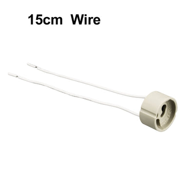 Harfington Uxcell 3Pcs Wire Connector Ceramic GU10 Lamp Holder LED Light Socket Base Converter 15cm Long