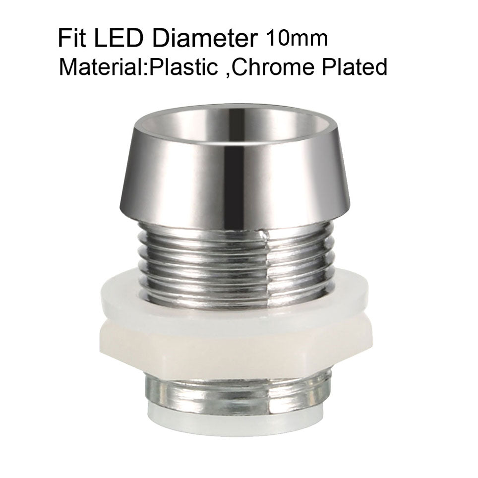uxcell Uxcell 50pcs 10mm LED Lamp Holder Light Bulb Socket Plastic Chrome Plated for Light-emitting Diode Lighting