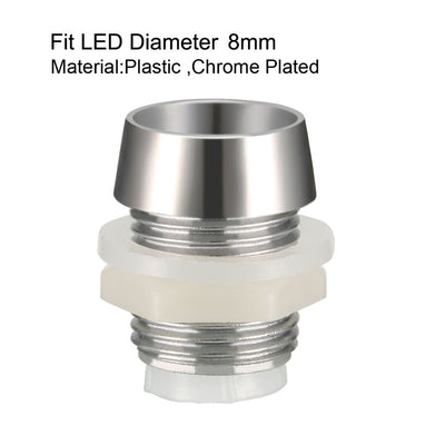 Harfington Uxcell 30pcs 8mm LED Lamp Holder Light Bulb Socket Plastic Chrome Plated for Light-emitting Diode Lighting