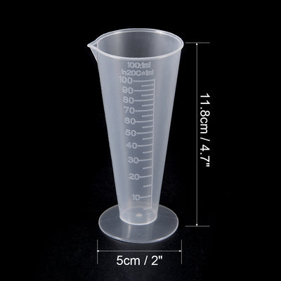 Harfington Uxcell 5pcs Transparent Measuring Cup Labs PP Graduated Beakers 100ml