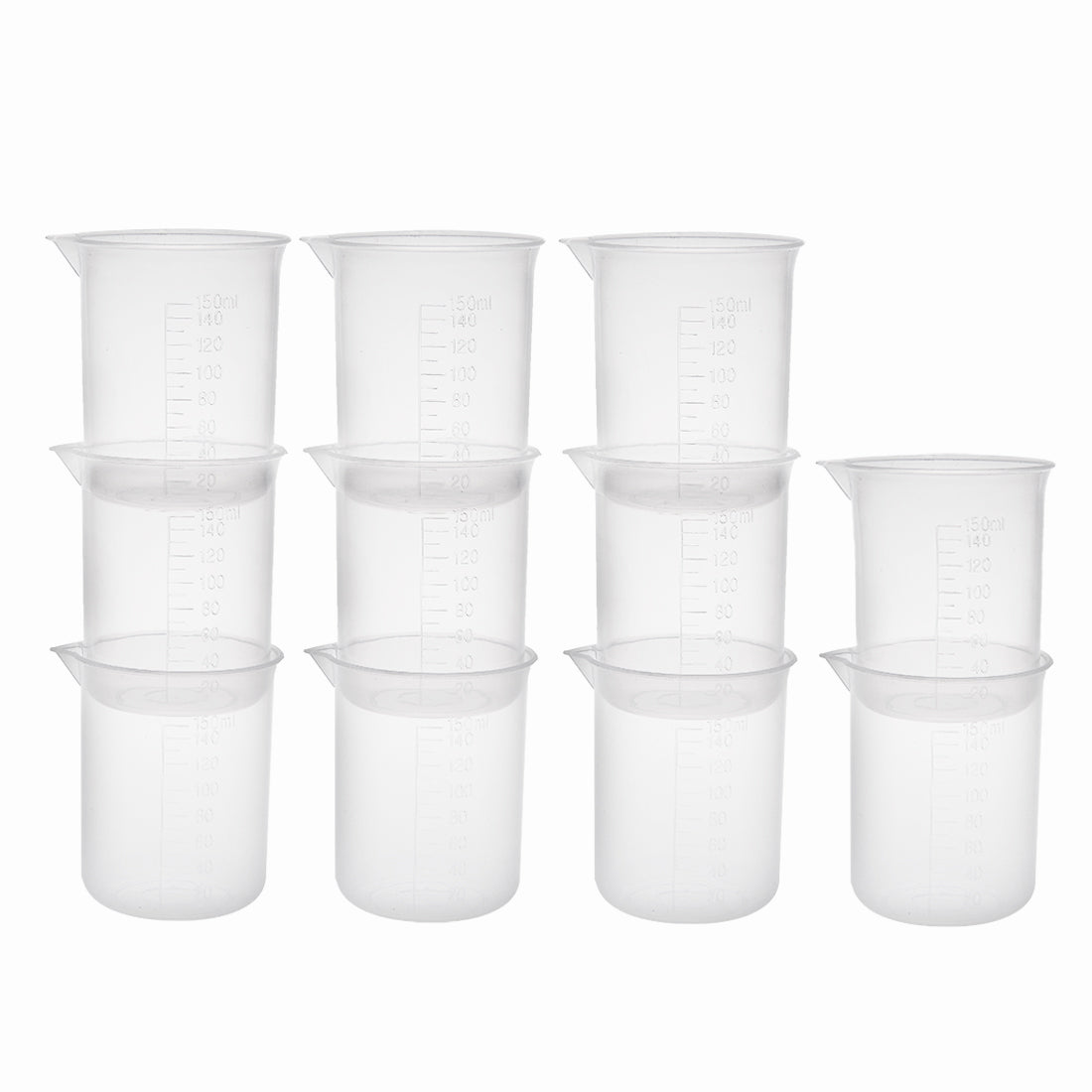 uxcell Uxcell 11pcs Measuring Cup Lab PP Graduated Beaker 150ml