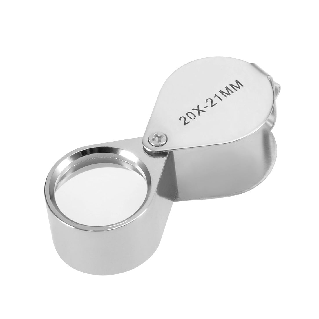 uxcell Uxcell Mini Microscope Jewelers Eye Loupe Magnifier Magnifying Glass Powerful Doublet, Chrome Plated, Round Body Jewelry Loupe, 21 mm, Silver