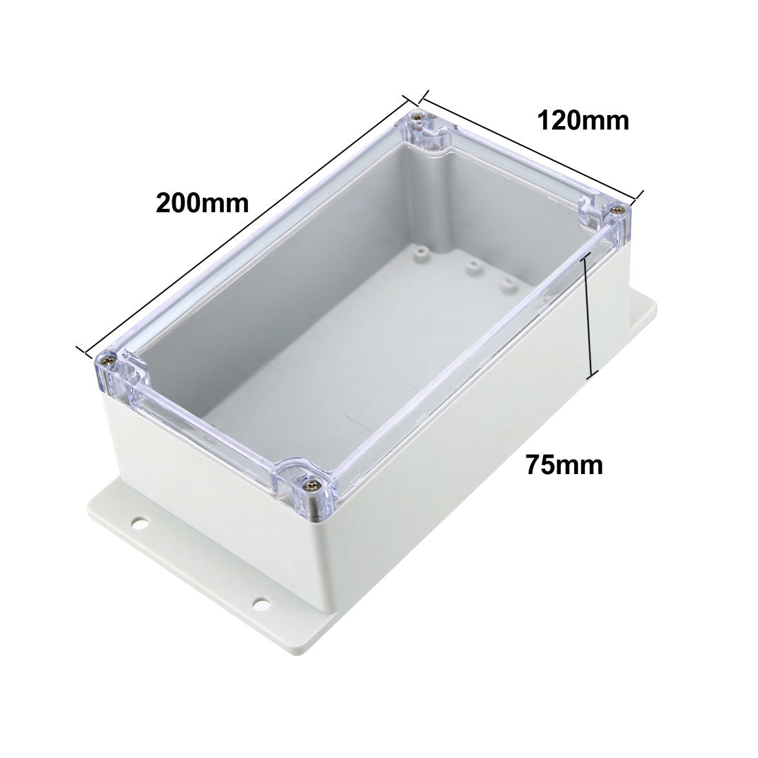 uxcell Uxcell 200 x 120 x 75mm Electronic Plastic DIY Junction Box Enclosure Case w Clear Cover