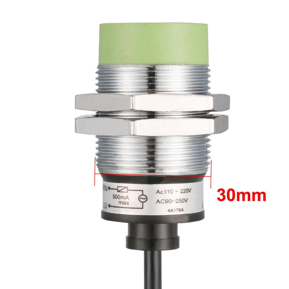 uxcell Uxcell 1-15mm Inductive Proximity Sensor Switch Detector NO AC 110-220V AC 90-250V 500mA 2-wire PR30-15AO