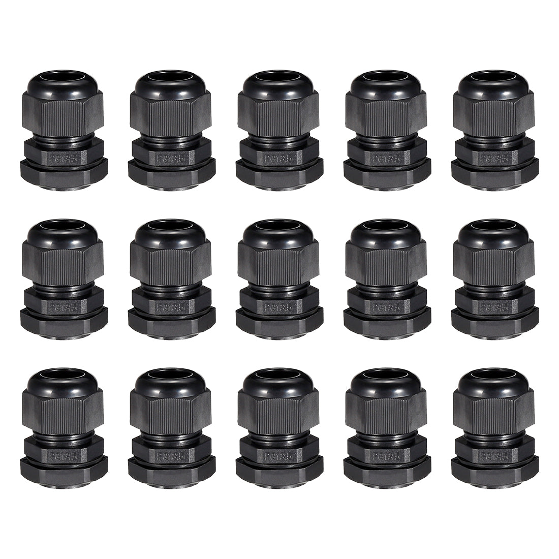 uxcell Uxcell 15Pcs PG13.5 Cable Gland Waterproof Plastic Joint Adjustable Locknut Black for 6mm-11mm Dia Cable Wire