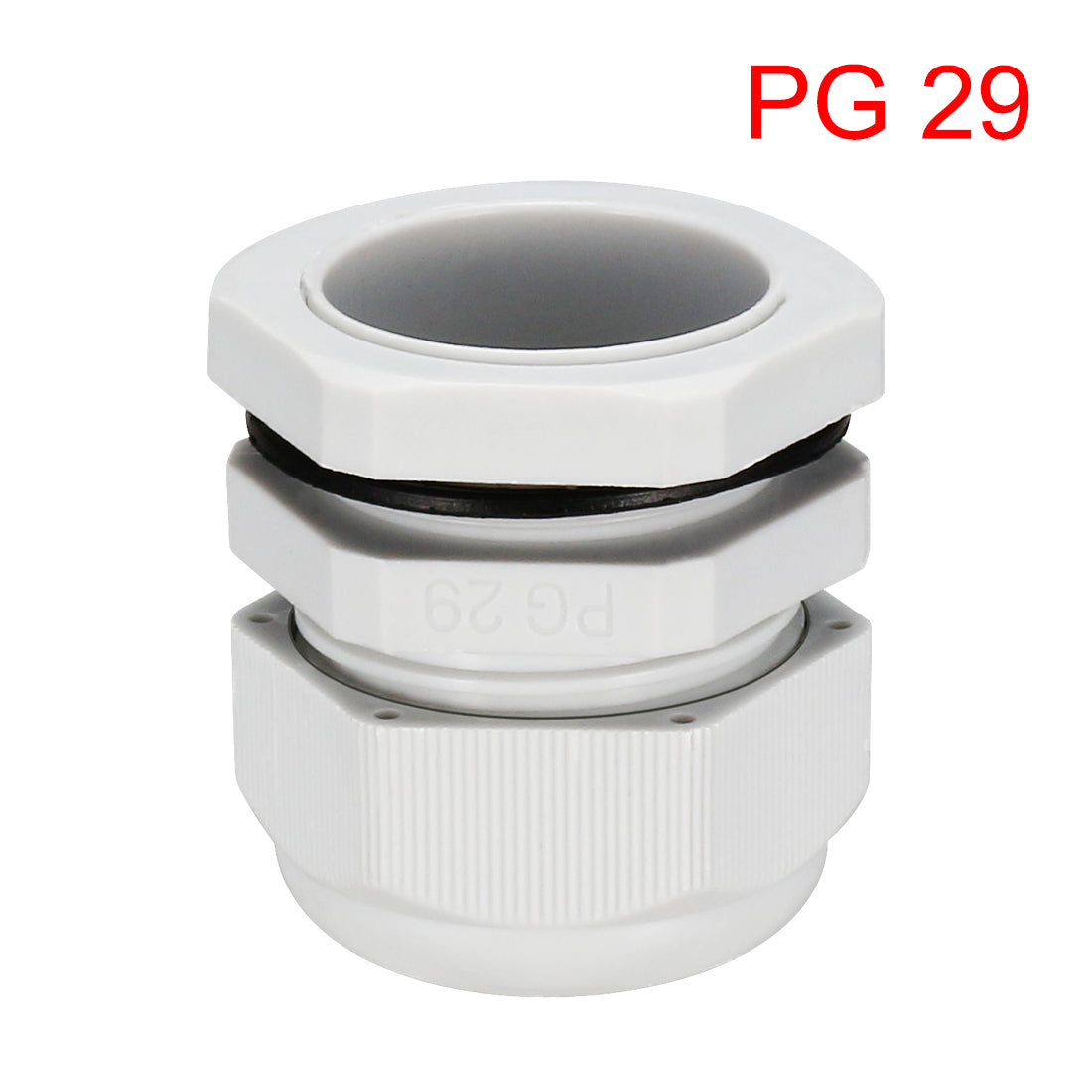 uxcell Uxcell 8Pcs PG29 Cable Gland Waterproof Plastic Joint Adjustable Locknut White for 18mm-25mm Dia Cable Wire