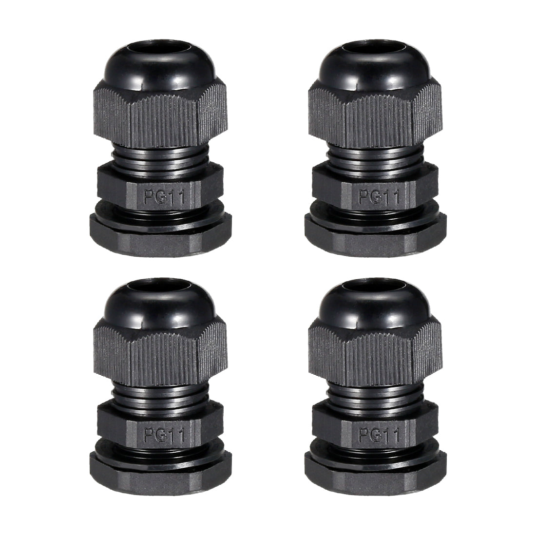 uxcell Uxcell 4Pcs PG11 Cable Gland Waterproof Plastic Joint Adjustable Locknut Black for 5mm-10mm Dia Cable Wire