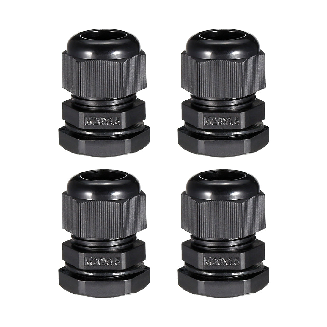 uxcell Uxcell 4Pcs M20 Cable Gland Waterproof Connector Plastic Wire Glands Joints Black for 6-12mm Dia Wires
