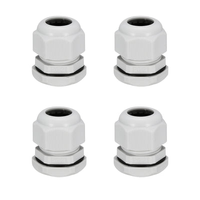 Harfington Uxcell 4Pcs PG21 Cable Gland Waterproof Connector Plastic Wire Glands Joints White for 13-18mm Dia Wires