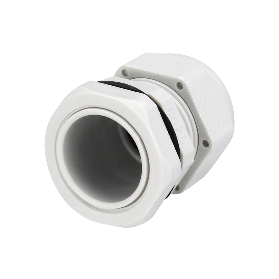 uxcell Uxcell 5Pcs PG25 Cable Gland Waterproof Plastic Joint Adjustable Locknut White for 16mm-21mm Dia Cable Wire