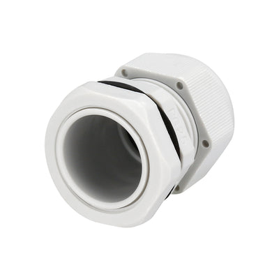 Harfington Uxcell 5Pcs PG25 Cable Gland Waterproof Plastic Joint Adjustable Locknut White for 16mm-21mm Dia Cable Wire