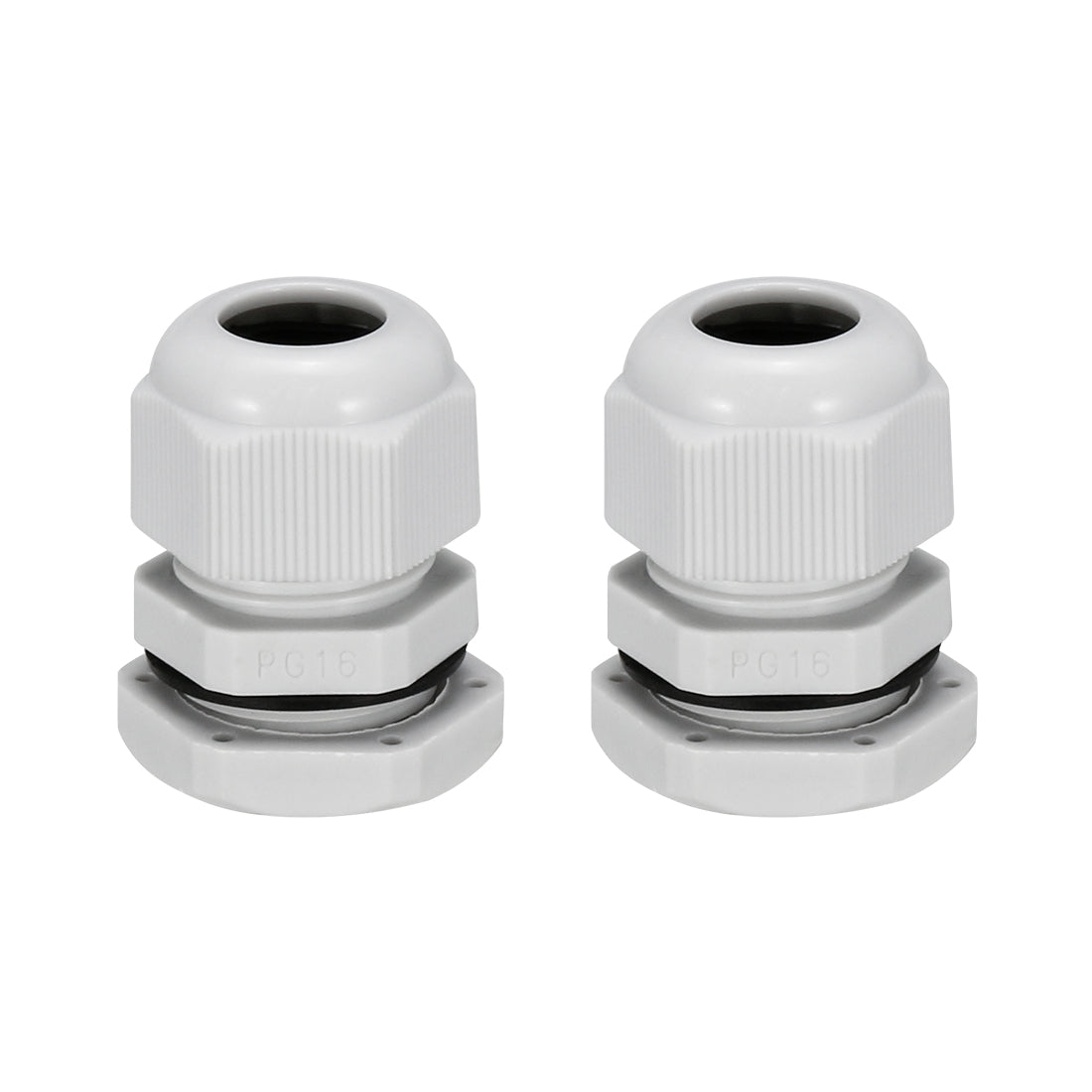 uxcell Uxcell 2Pcs PG16 Cable Gland Waterproof Plastic Joint Adjustable Locknut White for 10mm-13mm Dia Cable Wire