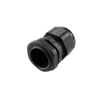 Harfington Uxcell 4Pcs PG19 Cable Gland Waterproof Plastic Joint Adjustable Locknut Black for 12mm-15mm Dia Cable Wire