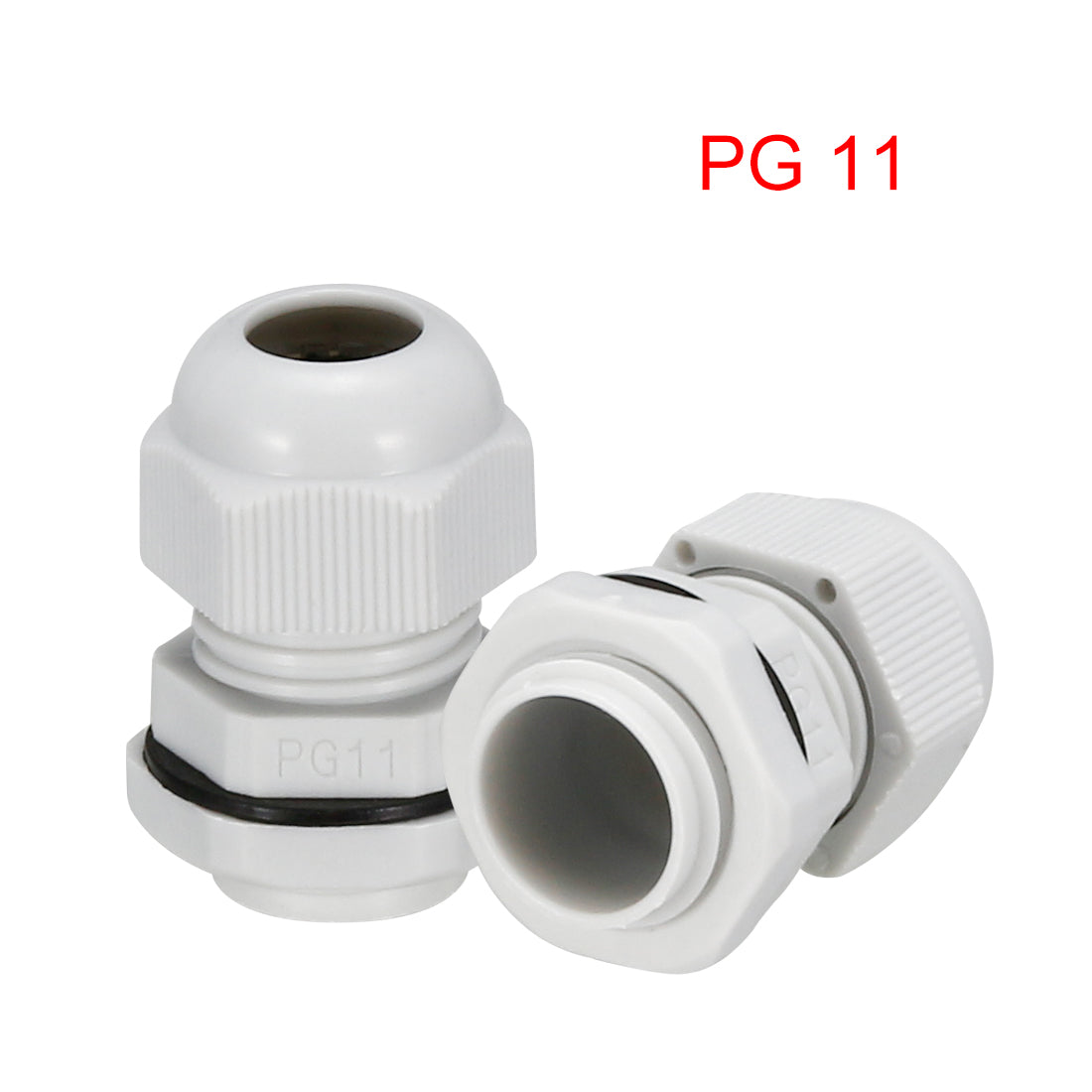 uxcell Uxcell 5Pcs PG11 Cable Gland Waterproof Plastic Joint Adjustable Locknut White for 5mm-10mm Dia Cable Wire