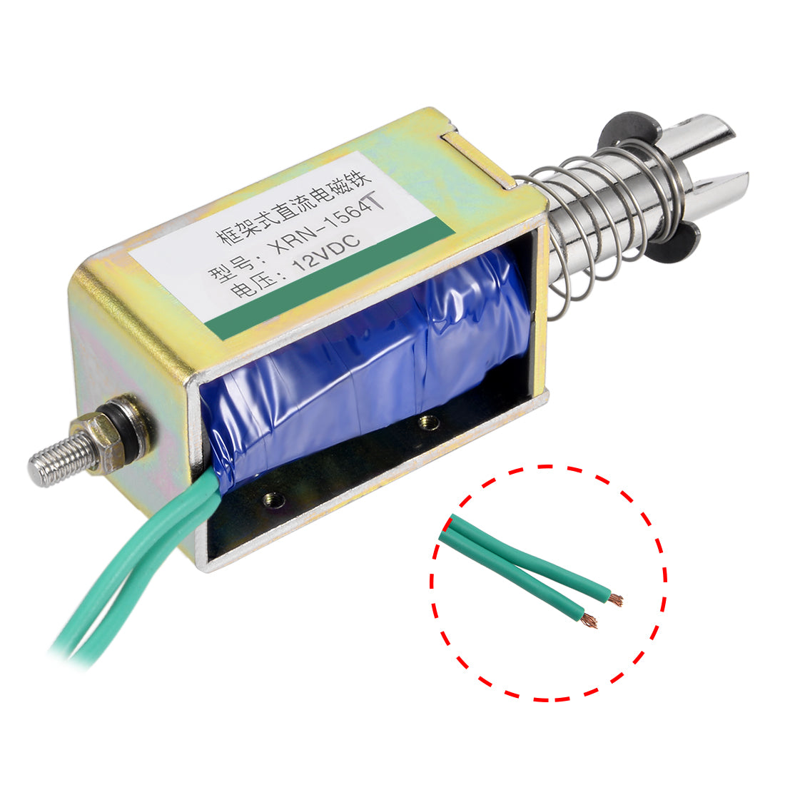 uxcell Uxcell XRN-1564T DC 12V 60N 10mm Push Pull Type Open Frame Solenoid Electromagnet