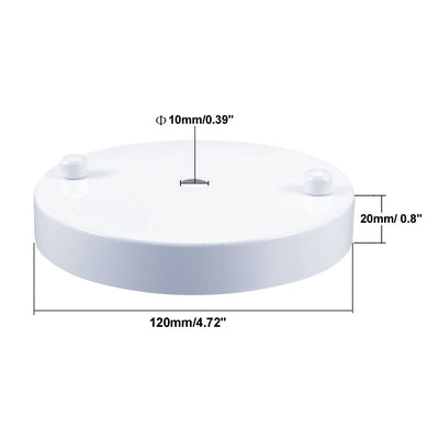 Harfington Uxcell Retro Ceiling Light Plate Pointed Base Chassis Disc Pendant Accessories 120mmx20mm White w Screw