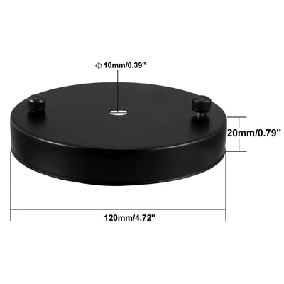 Harfington Uxcell Retro Ceiling Light Plate Pointed Base Chassis Disc Pendant Accessories 120mmx20mm Black w Screw