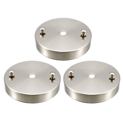 Harfington Uxcell Retro Ceiling Light Plate Pointed Round Base Chassis Disc Pendant Accessories 97mmx20mm Nickel w Screw 3pcs