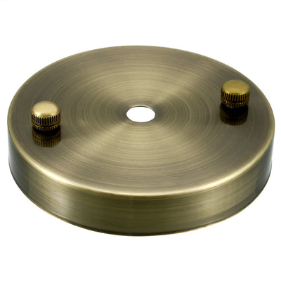 Harfington Uxcell Retro Ceiling Light Plate Pointed Base Chassis Disc Pendant Accessories 100mmx17mm Bronze Tone w Screw