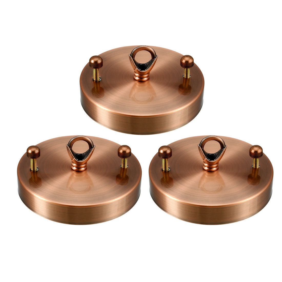 uxcell Uxcell Retro Ceiling Light Plate Pointed Base Chassis Disc Pendant Accessories 100mmx20mm Copper Tone w Screw 3pcs